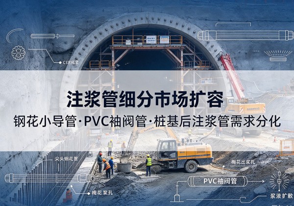 晋宁注浆管细分市场扩容，隧道钢花小导管、PVC 袖阀管、桩基后注浆管需求分化